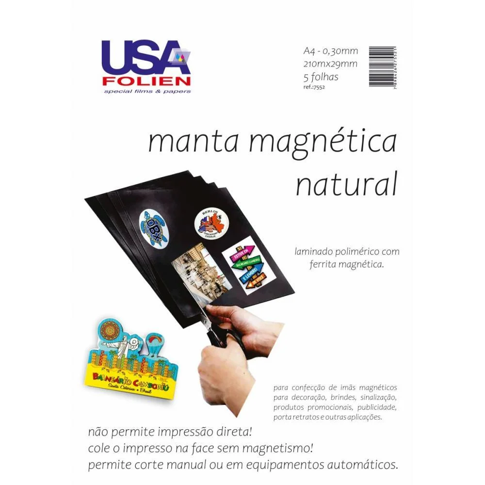 Placa Imantada A4 210X297Mm 0,30Mm S/Adesivo Usa Folien (Pct.c/05) - imagem 2