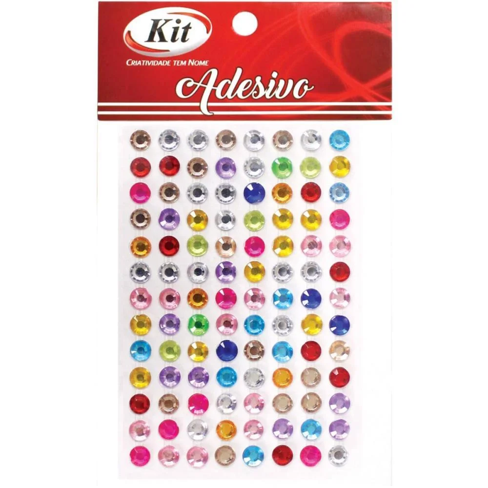 Pedraria Strass 4Mm Adesivo Multicolor Kit (Pct.c/20) - imagem 3