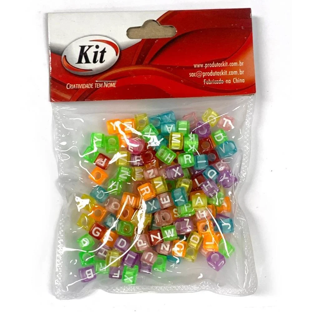 Micanga Conta Dado Letras 6X6Mm 25G Tp Kit (Pacote) - imagem 3