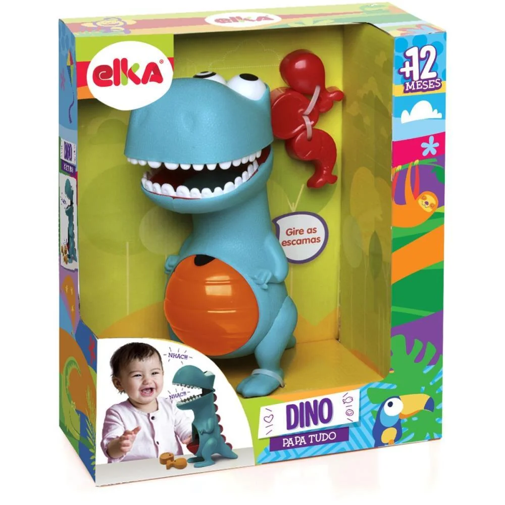 Brinquedo Para Bebe Dino Papa Tudo C/Acessorios Elka - imagem 2