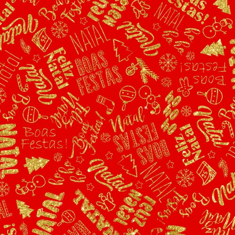 Tnt Estampado 1,40M 40G Frases Natalinas Fundo Verm. Mewi (Rl-25Mts) - imagem 3