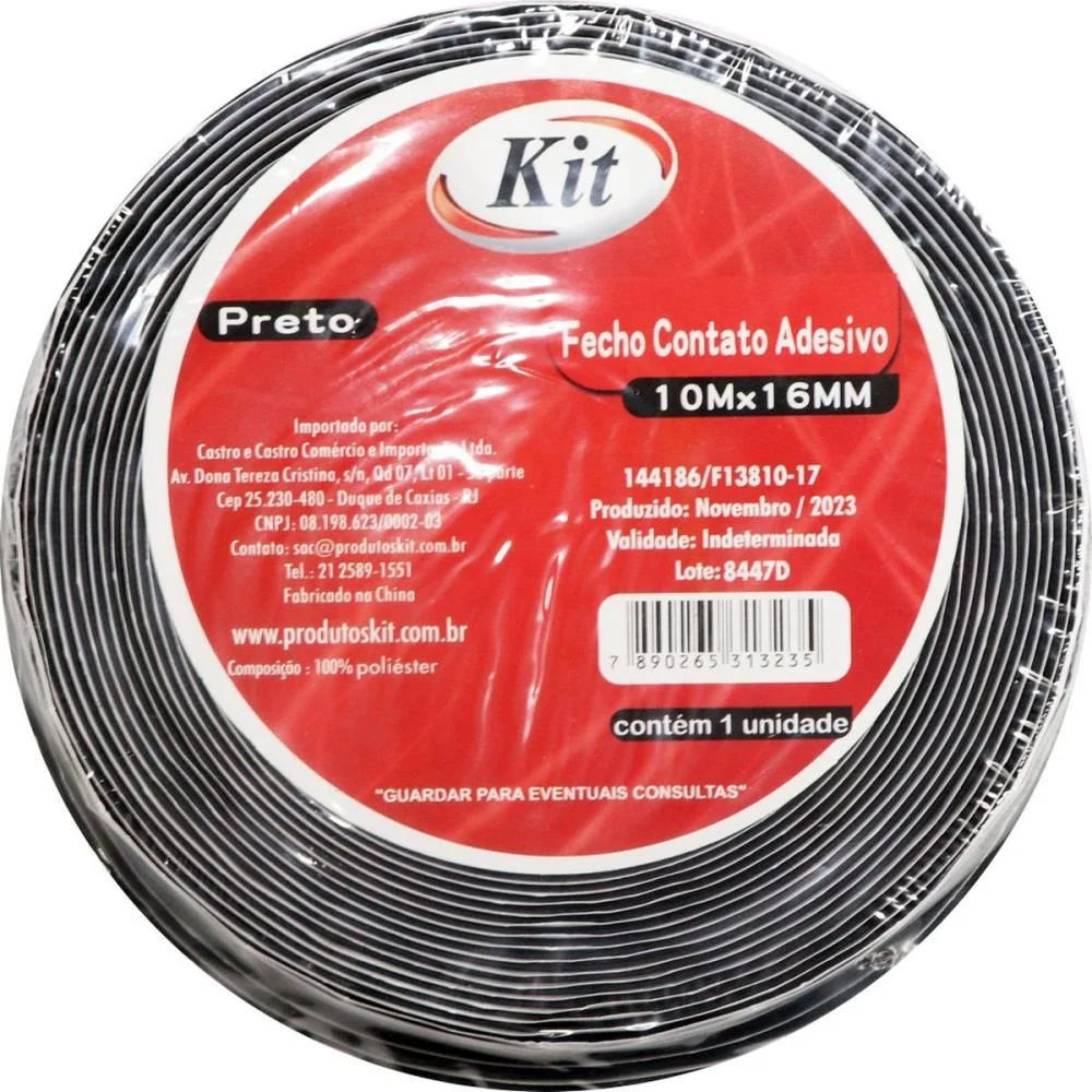 Velcro 16Mm Adesivo Pt C/10Mt Kit (Rolo) - imagem 2