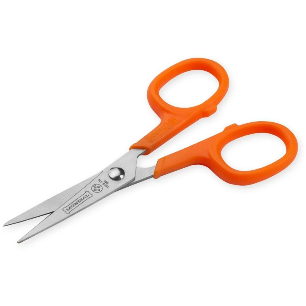 Tesoura Artesanal Bordar Fio Liso Laranja 11Cm Mundial - imagem 3