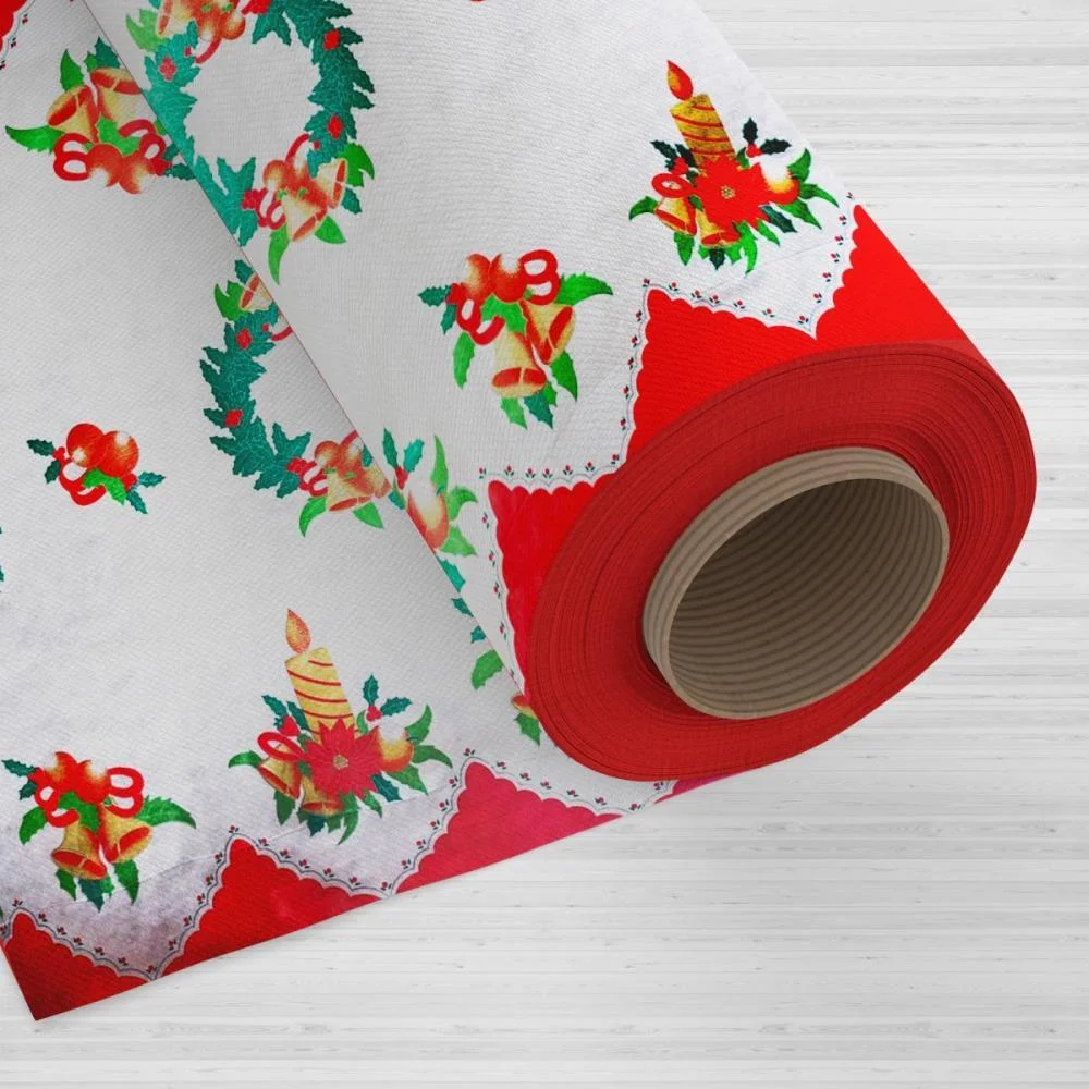 Tnt Estampado 1,40M 40G Natal Vela Com Sino Mewi (Rl-25Mts) - imagem 4