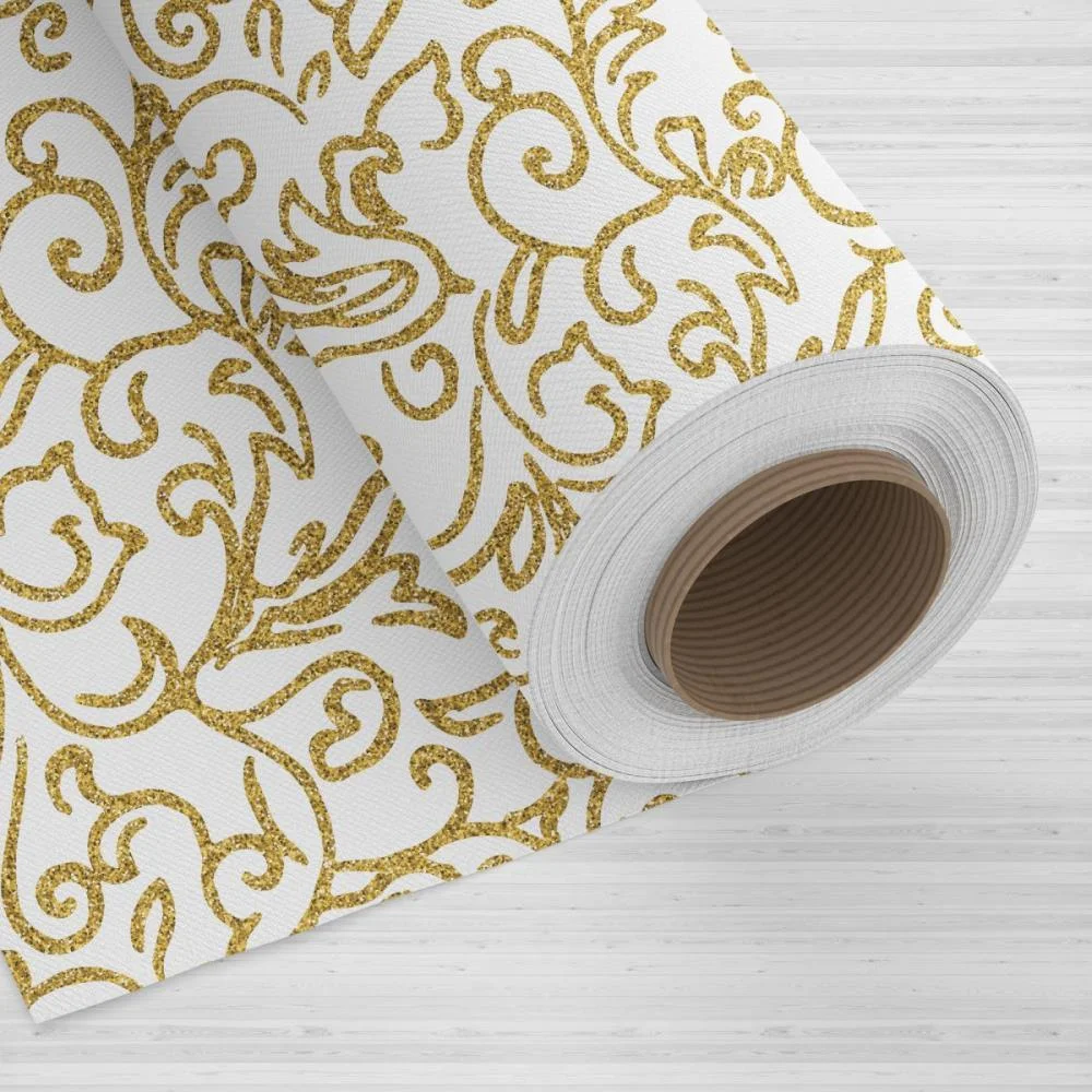 Tnt Estampado 1,40M 40G Arabesco Glitter Branco Mewi (Rl-25Mts) - imagem 3