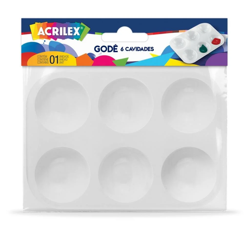 Paleta Para Pintura Gode 6 Cavidades Acrilex - imagem 3