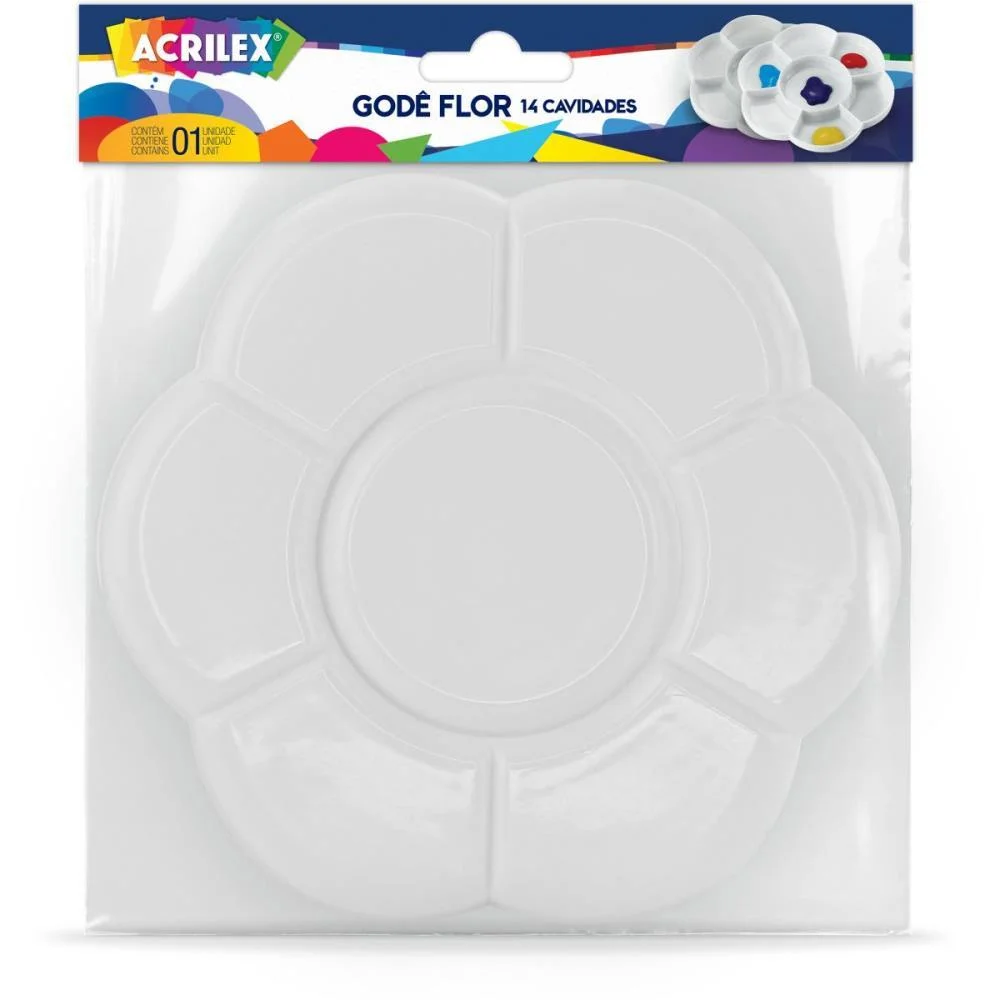 Paleta Para Pintura Gode Flor 14 Cavidades Acrilex - imagem 3