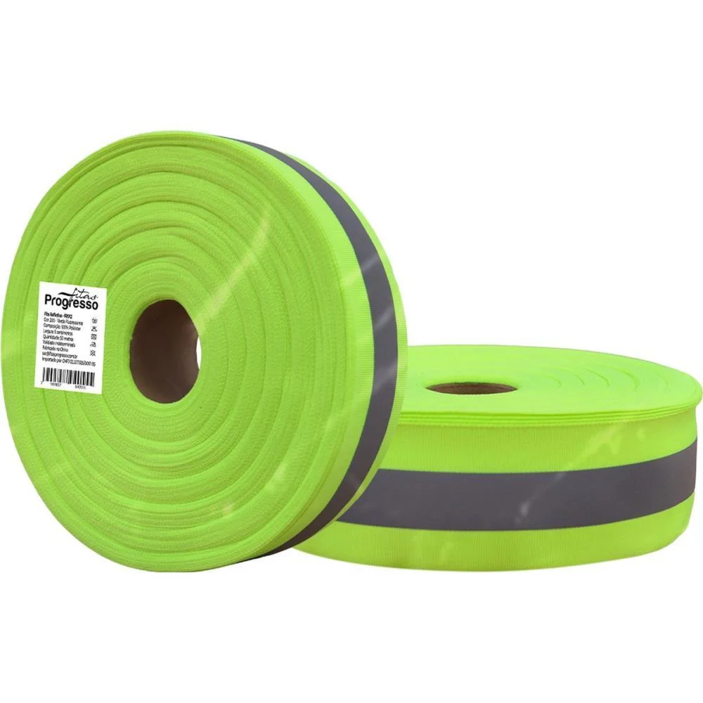 Fita Refletiva 50Mmx100M. Verde Fluorescente Fitas Progresso (Rolo) - imagem 3