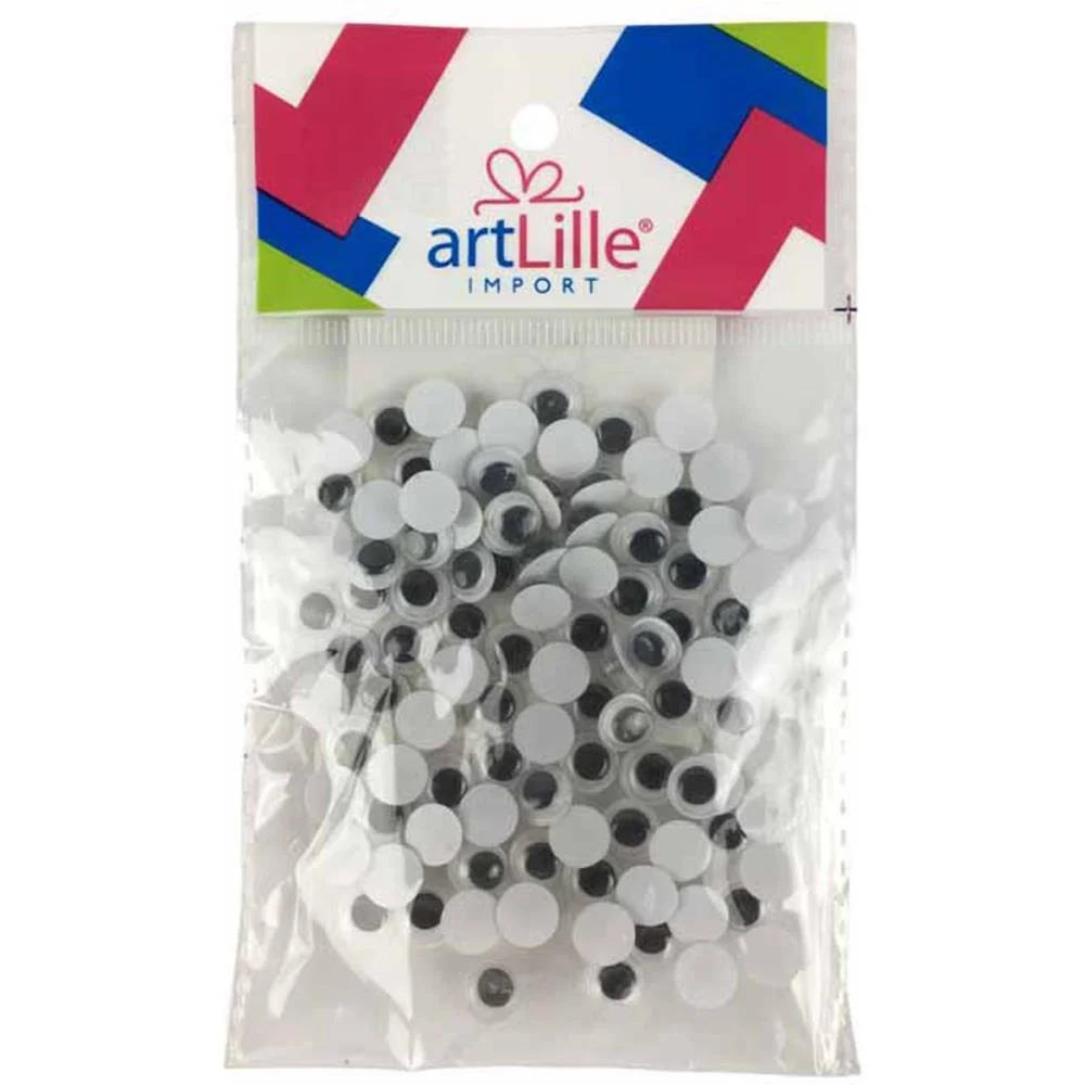 Olho Movel 8Mm Preto Art Lille C/ 100 Unidades - imagem 4