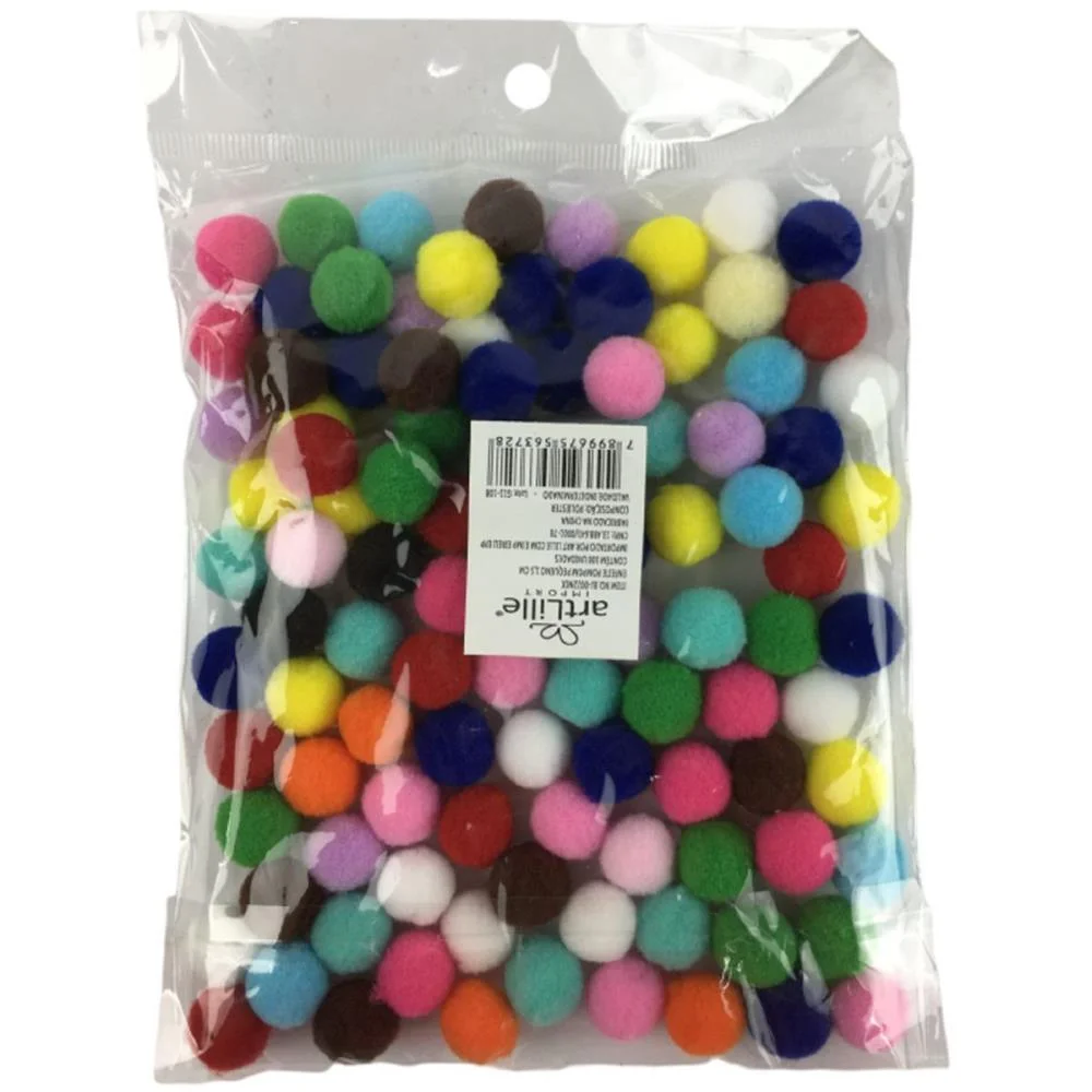 Pompom Multicolor.2 15Mm C/100Unid. Art Lille (Pacote) - imagem 3