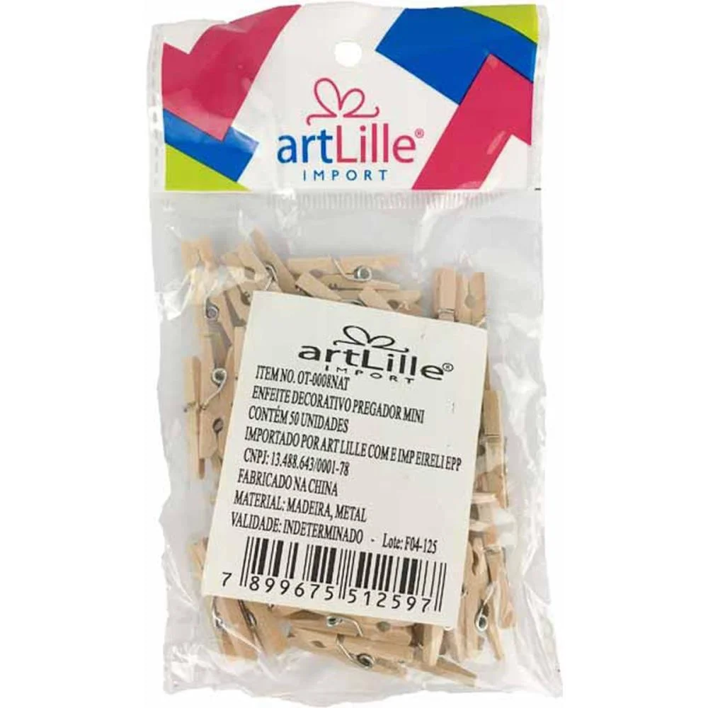 Miniatura Pregador Cru 2,5Cm Art Lille (Pct.c/50) - imagem 4
