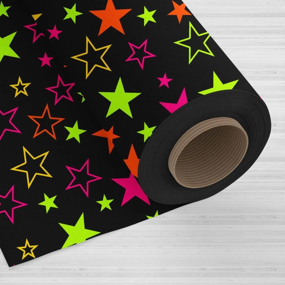 Tnt Estampado 1,40M 40G Estrela Neon Preto Mewi (Rl-10Mts) - imagem 3