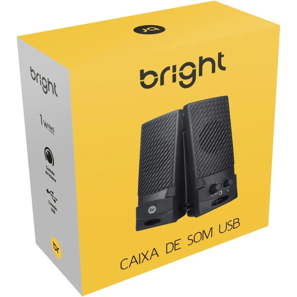 Caixa De Som P/ Computador 1W C/Volume Usb Bright - imagem 3