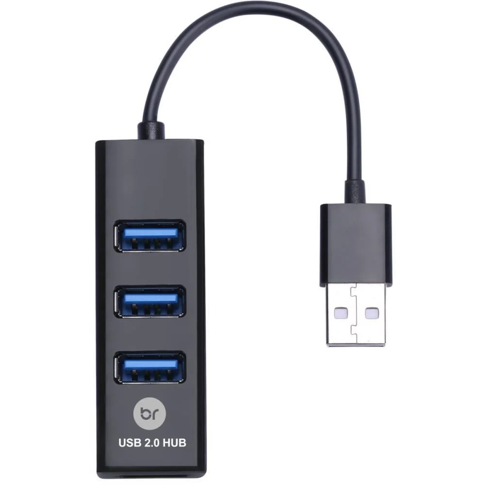 Hub Mini Usb 2.0 4 Portas Preto Bright - imagem 4