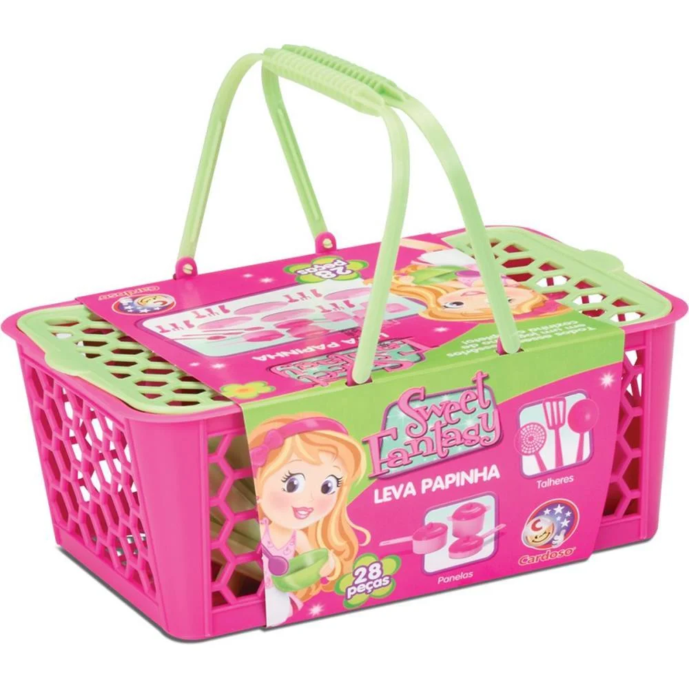Brincando De Casinha Cesta Leva Papinha 28 Pecas Cardoso Toys - imagem 3