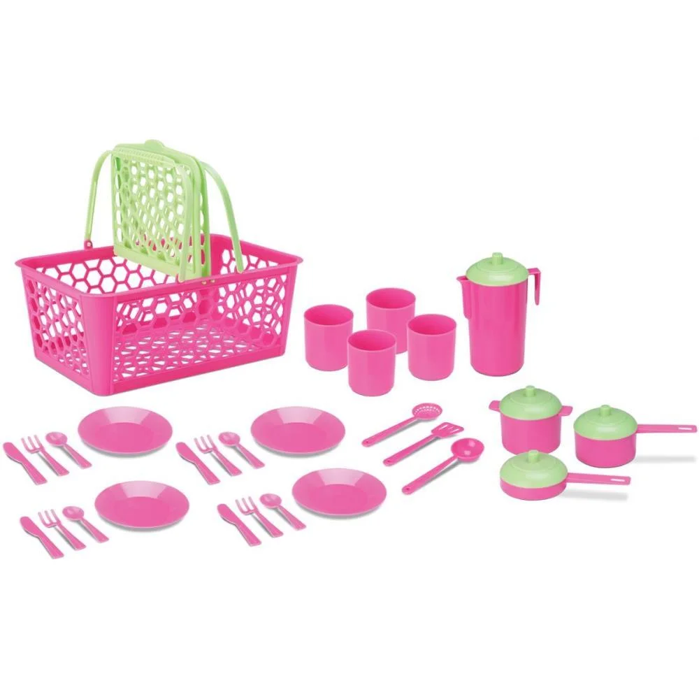 Brincando De Casinha Cesta Leva Papinha 28 Pecas Cardoso Toys - imagem 4