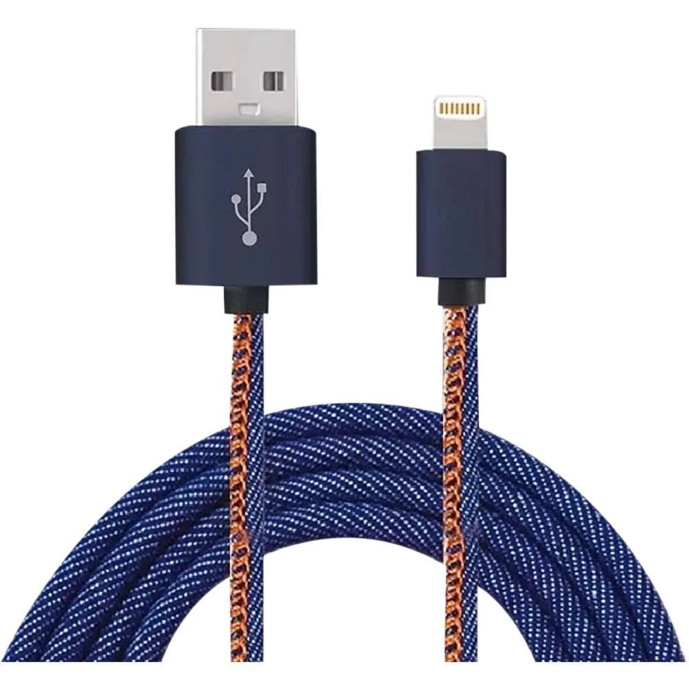 Cabo Usb Flat Light 8P 3.0A 1M Jeans Flex - imagem 2
