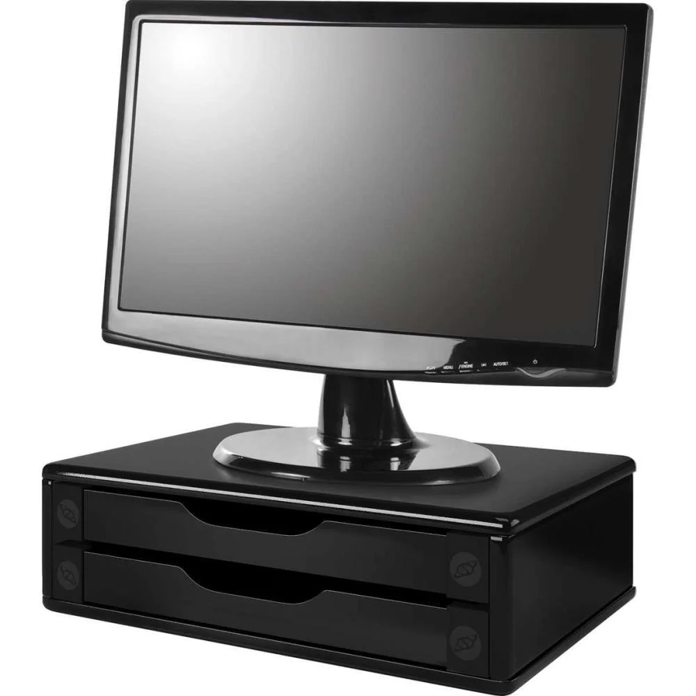 Suporte Para Monitor 2Gavetas 39X26X12 Mdf Black Pi Souza - imagem 2