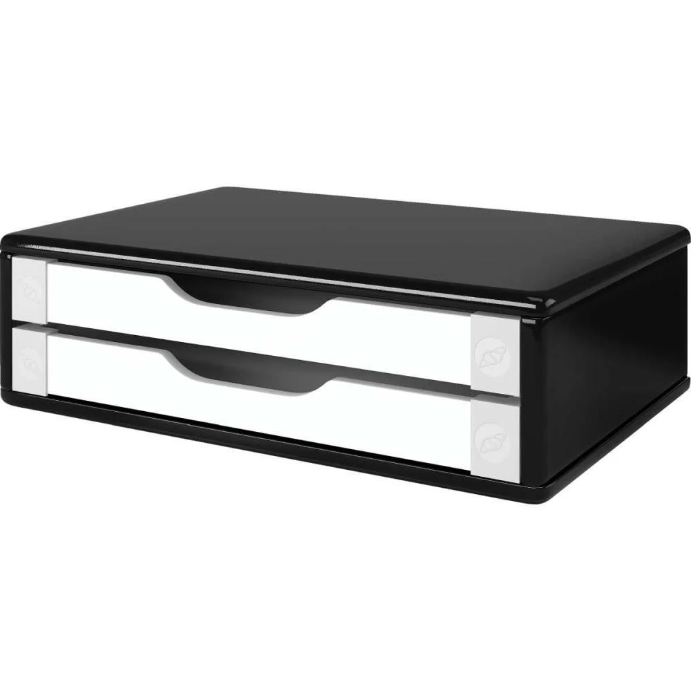Suporte Para Monitor 2Gavetas 39X26X12 Mdf Pt/Bc Souza - imagem 4