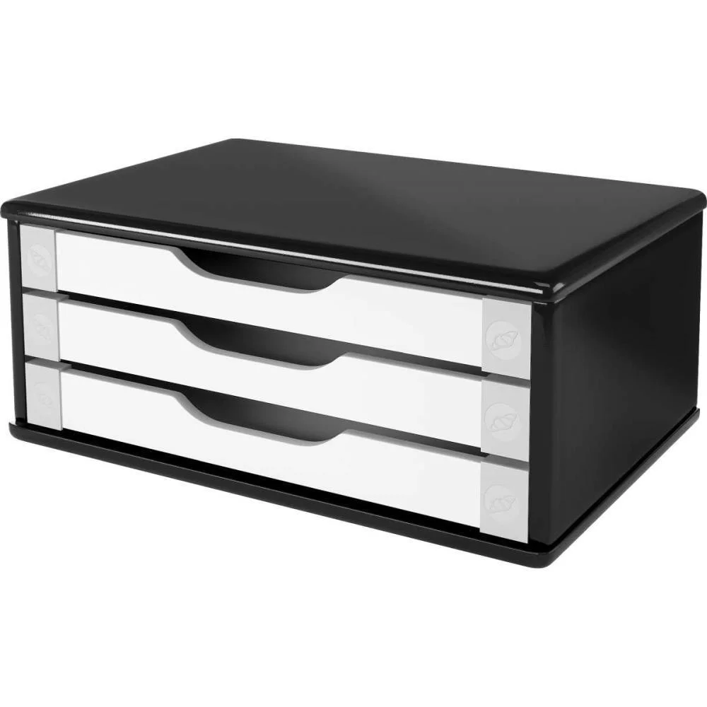 Suporte Para Monitor 3Gavetas 39X26X16 Mdf Pt/Bc Souza - imagem 4