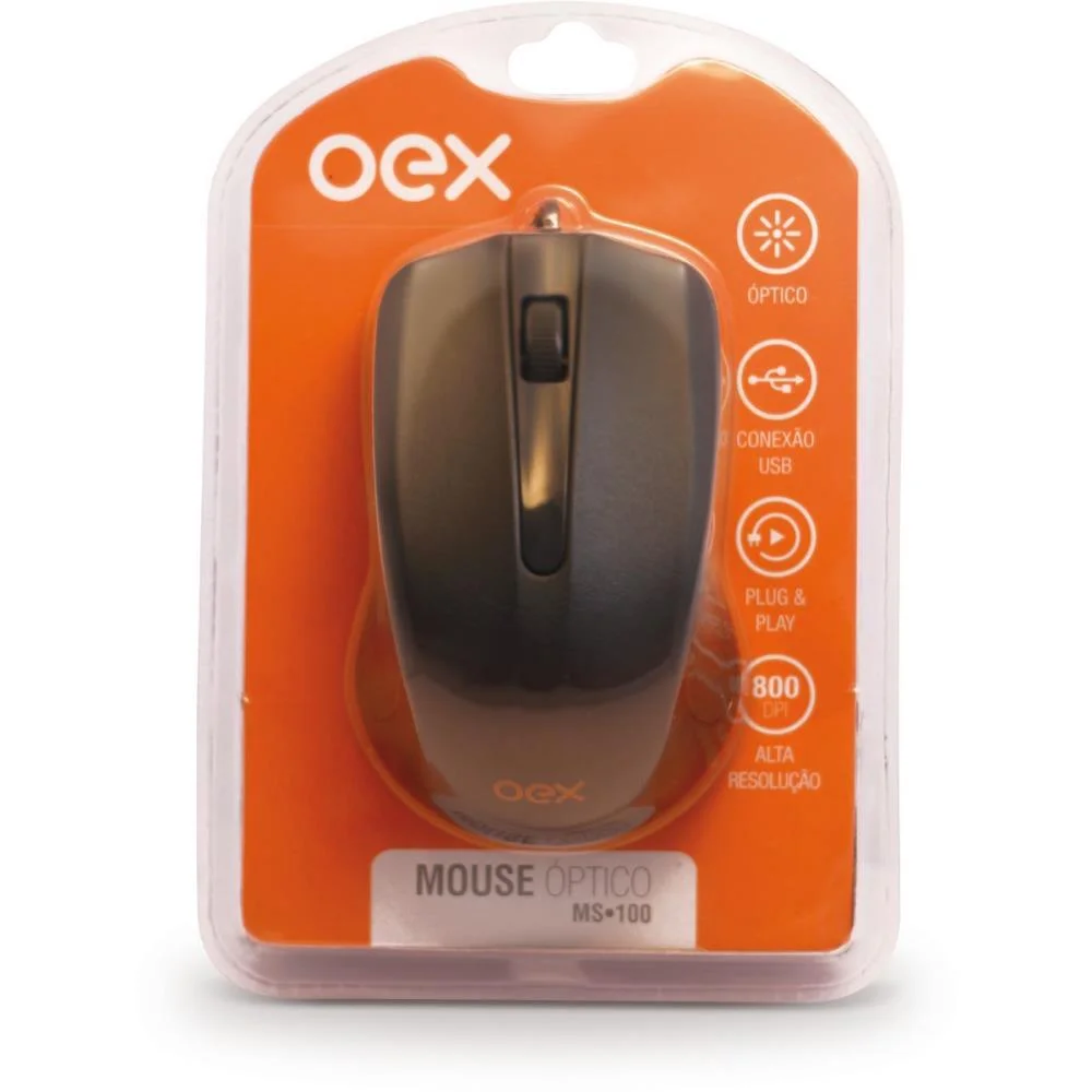 Mouse Optico Usb 1200Dpi 3Botoes Preto Newex - imagem 4