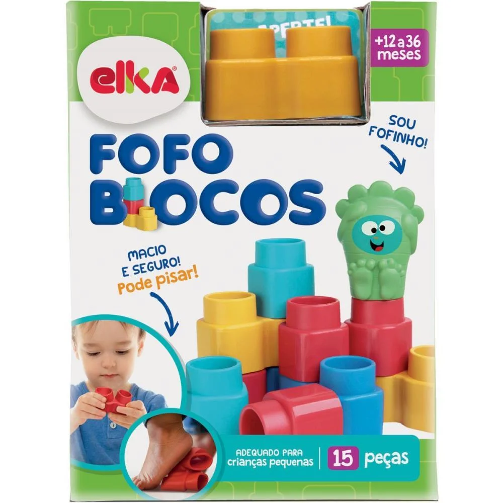 Brinquedo Para Montar Fofo Blocos 15 Pecas Elka - imagem 2