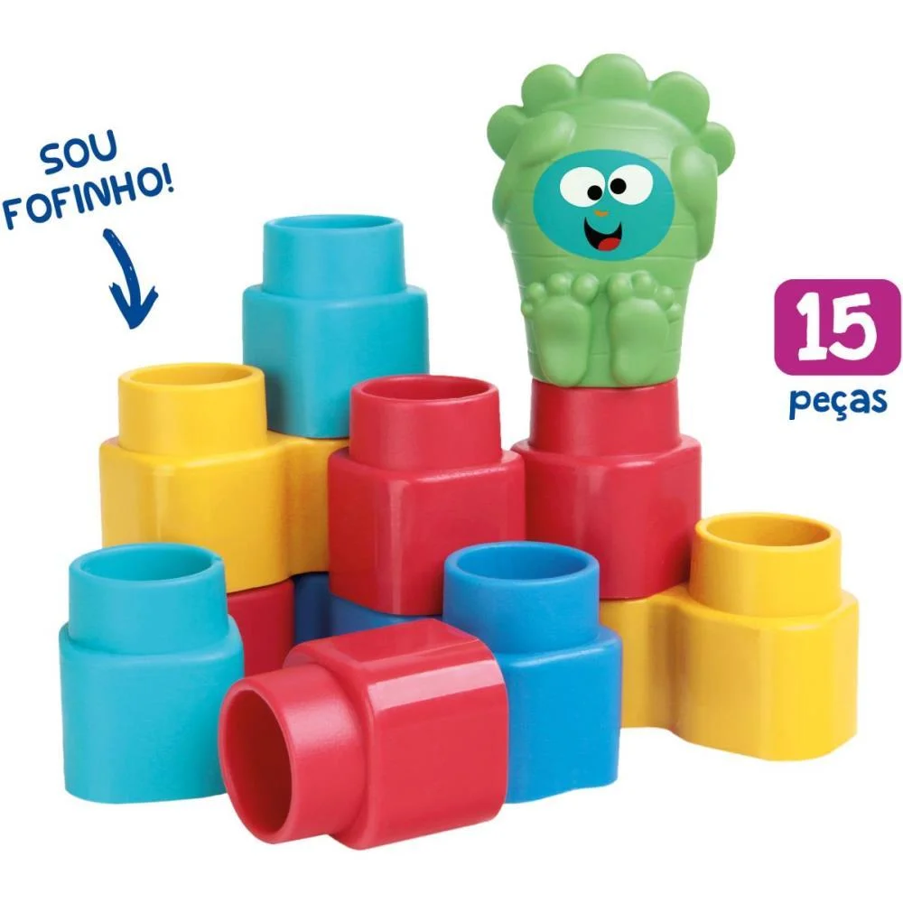 Brinquedo Para Montar Fofo Blocos 15 Pecas Elka - imagem 4