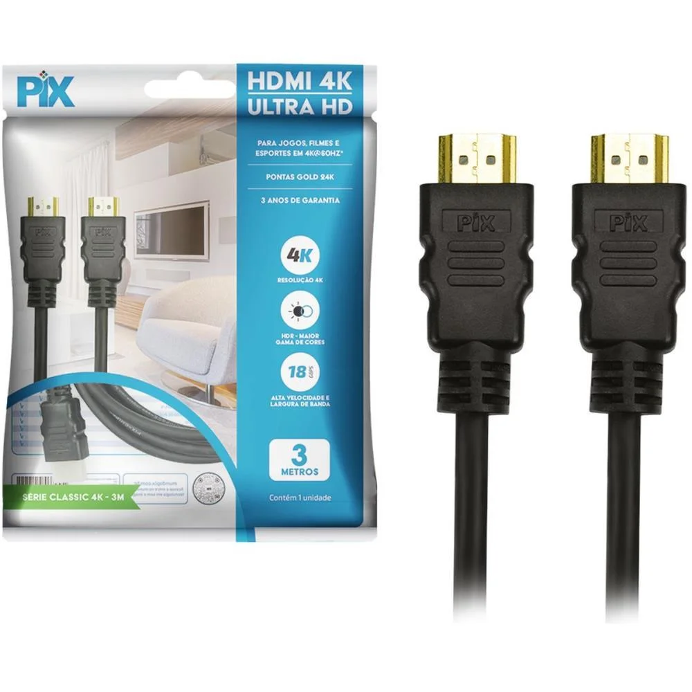 Cabo Hdmi Hdmi X Hdmi 2.0 4K 3Mts. Santana Centro - imagem 5