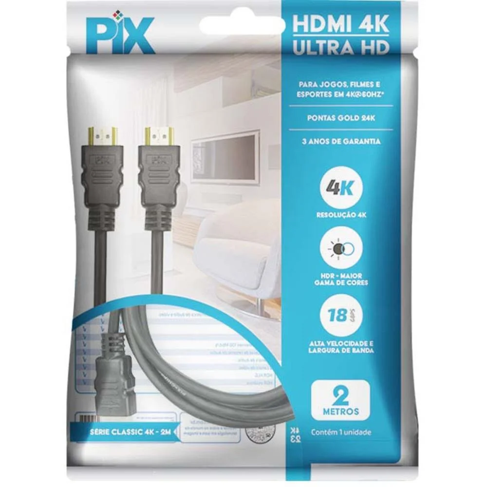 Cabo Hdmi Hdmi X Hdmi 2.0 4K 2Mts. Santana Centro - imagem 4