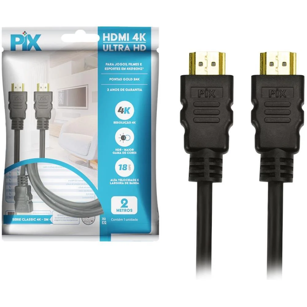 Cabo Hdmi Hdmi X Hdmi 2.0 4K 2Mts. Santana Centro - imagem 5