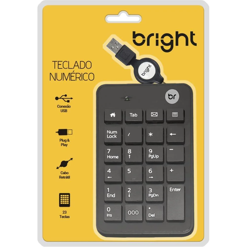 Teclado Usb Numerico Mini 23Tc Pt Bright - imagem 4
