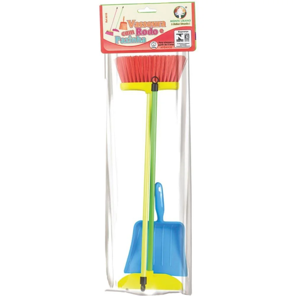 Brincando De Casinha Vassoura Com Rodo E Pa Monte Libano (Kit) - imagem 3