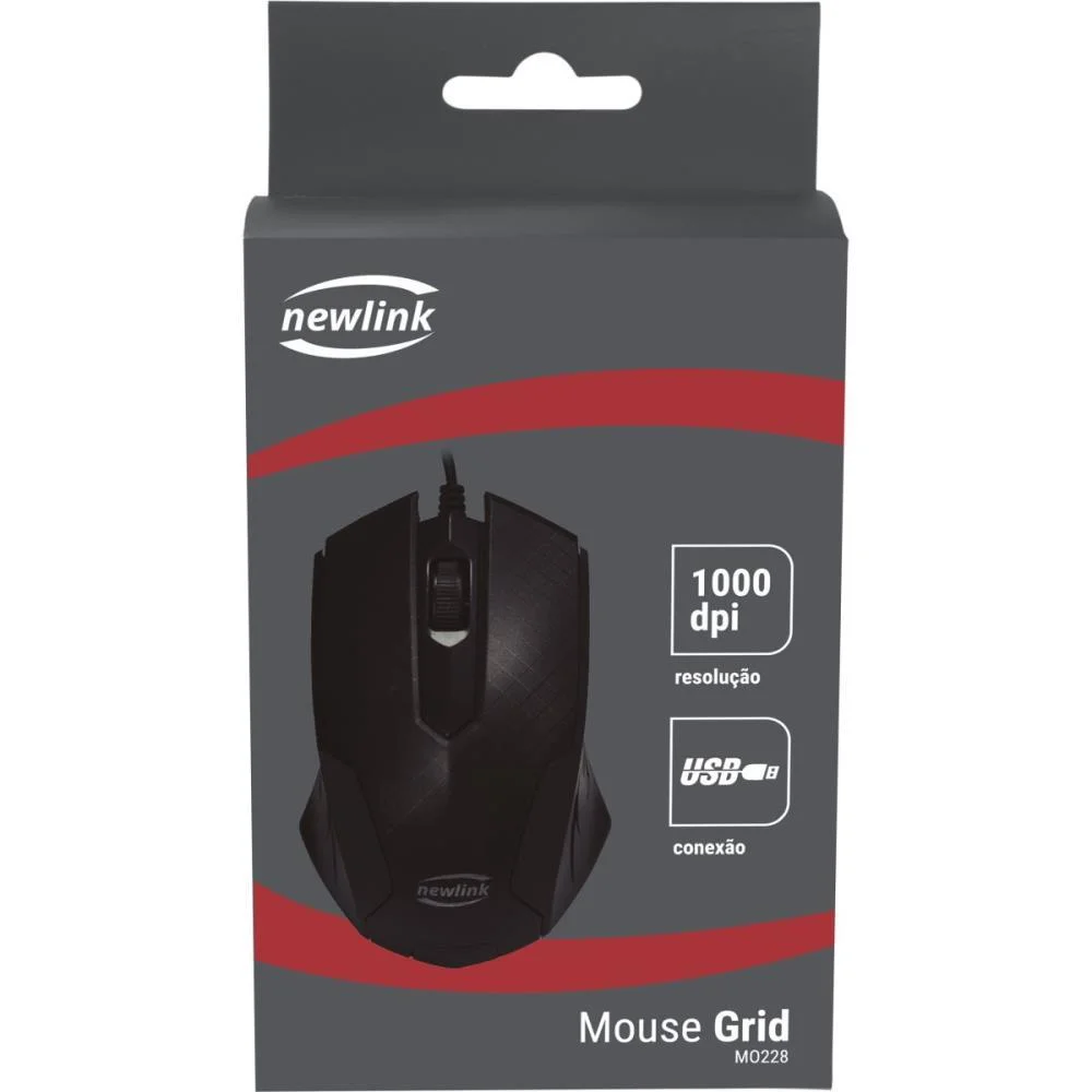 Mouse Optico Usb 1000Dpi Grid Cabo 1.0M Newex - imagem 3