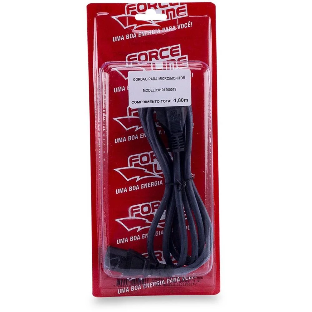Cabo De Forca Tripolar 1,80M P/ Pc / Monitor Force Line - imagem 3