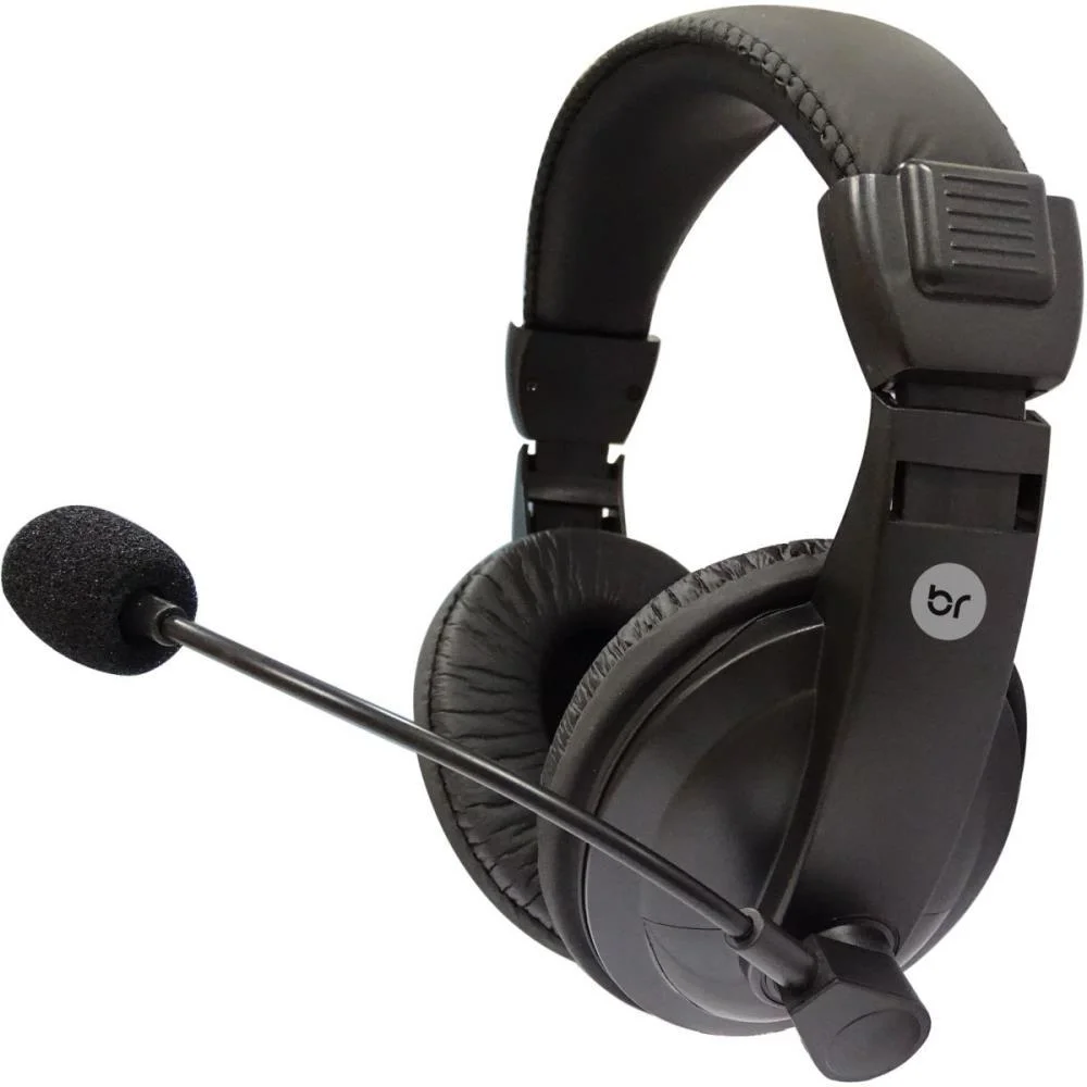 Fone De Ouvido Com Microfone Headset Office 507 Preto Bright - imagem 4