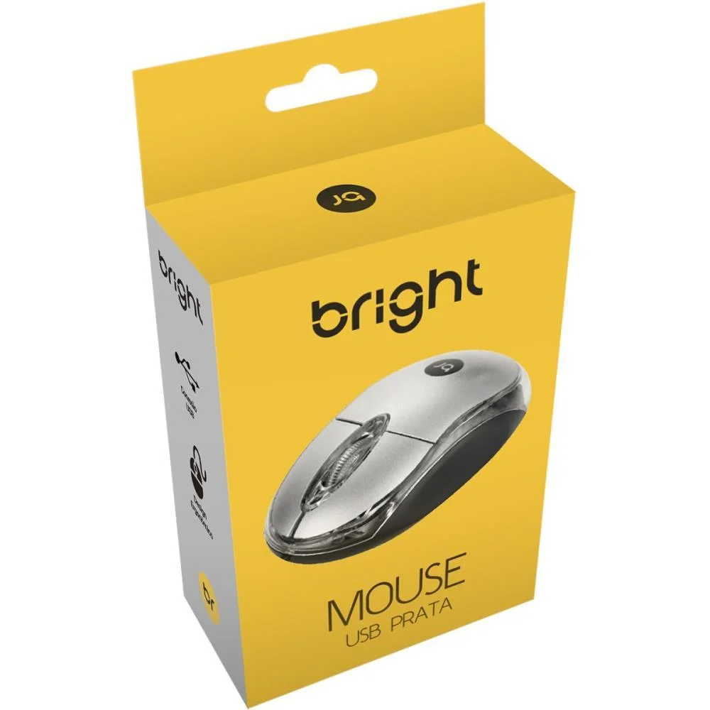 Mouse Optico Usb 800Dpi Cabo 1,1M Prata Bright - imagem 4