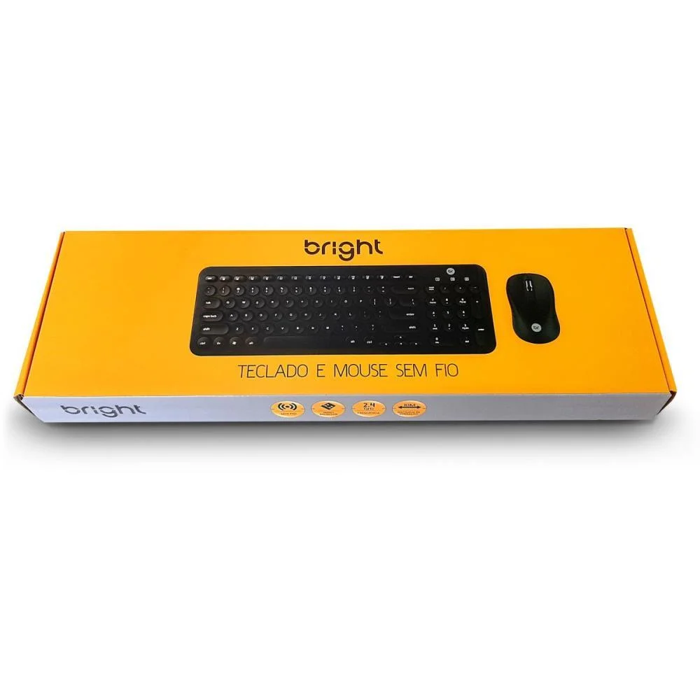 Kit Perifericos Teclado+Mouse Multimidia Preto Bright (Kit) - imagem 5
