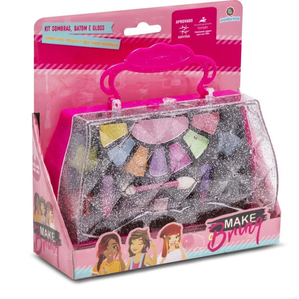 Maquiagem E Beleza Infantil Make Brinq Maleta C/Sombra/Glo Polibrinq - imagem 4