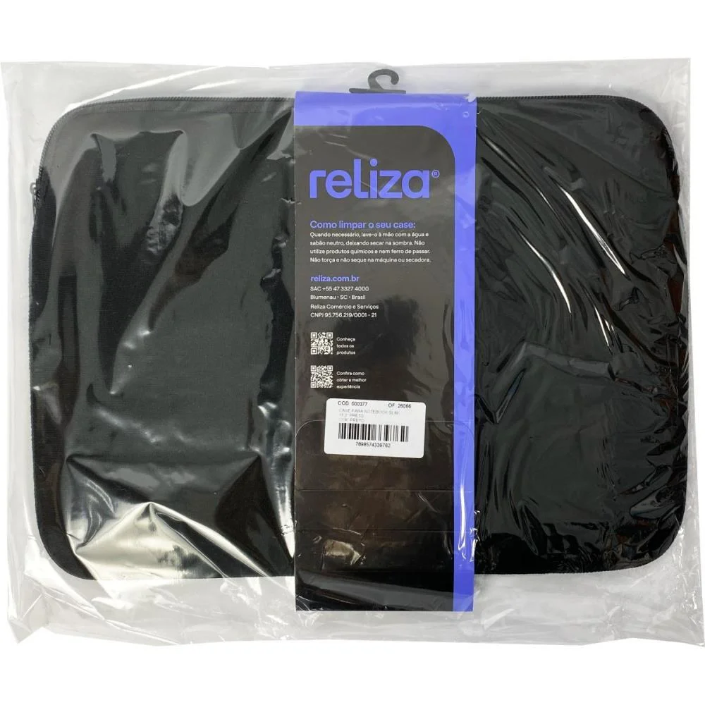 Cases Para Notebook Neoprene Preto Slim 15,6 Pol Reliza - imagem 5