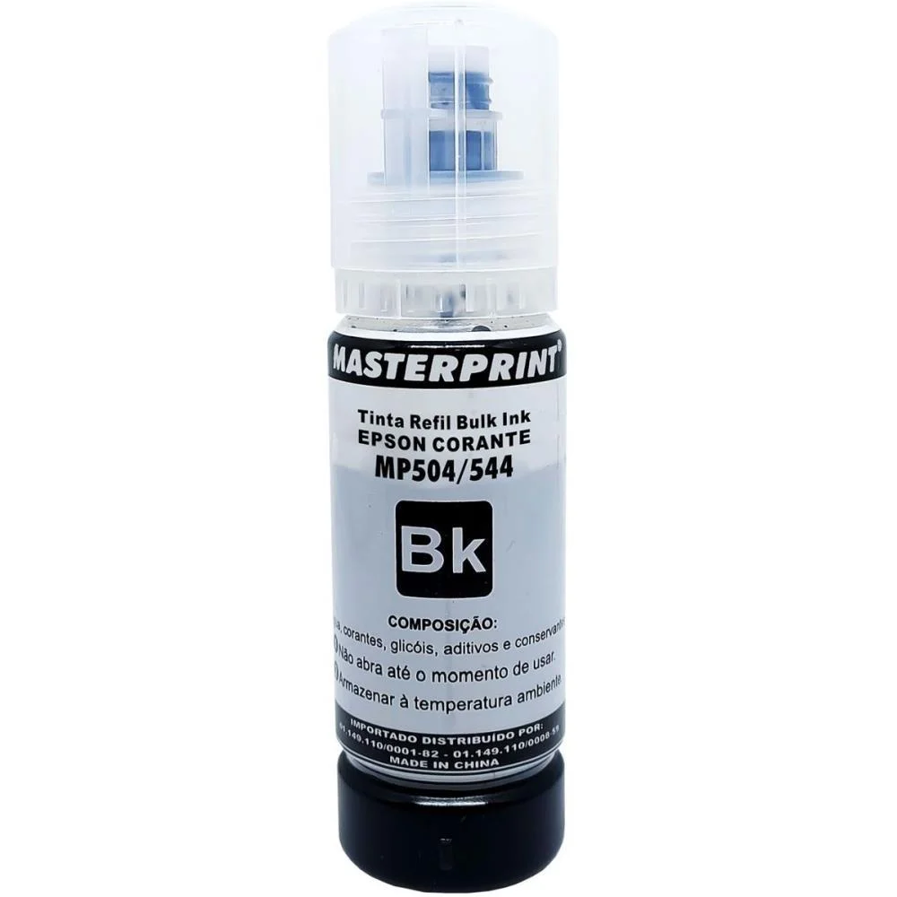 Refil De Tinta Epson Comp. 504/544 Corante Preto 70Ml Masterprint - imagem 2