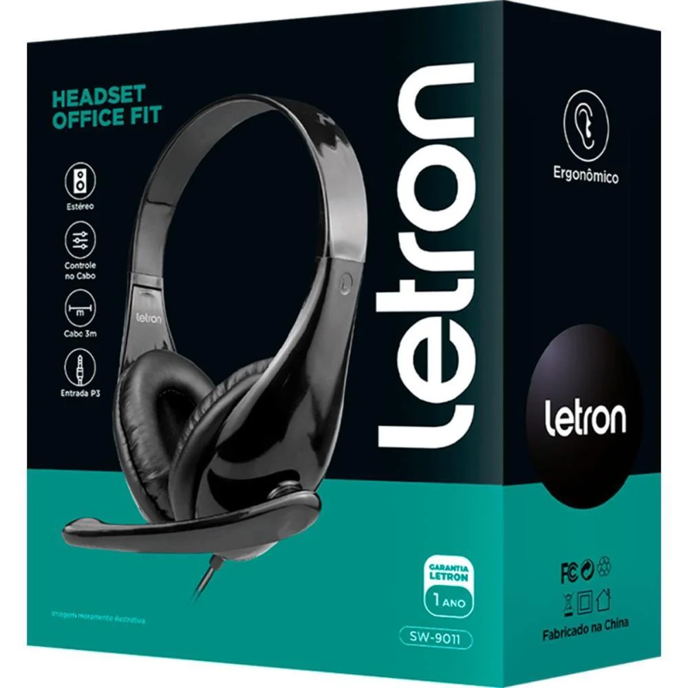 Fone De Ouvido Com Microfone Letron Heardset Esterio Fit P3 Leonora - imagem 4
