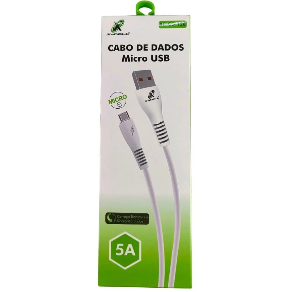 Cabo Usb Micro Usb Branco 5.0A 1.0Mts Flex - imagem 4