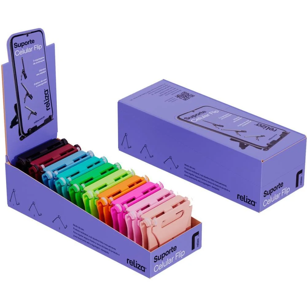 Suporte Para Celular Flip Cores Sortidas Reliza (Kit.c/20) - imagem 2