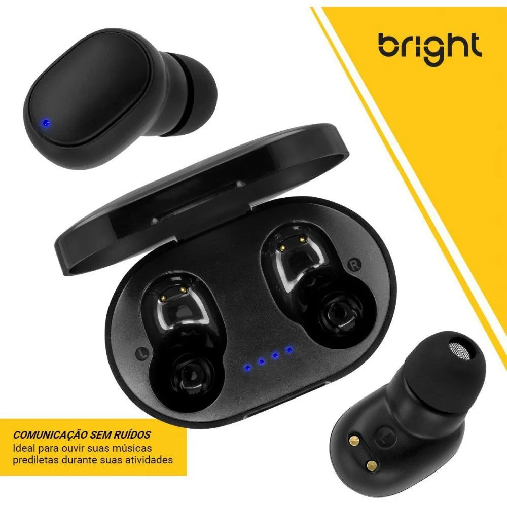 Fone De Ouvido Bluetooth Max Sound Preto Bright - imagem 5