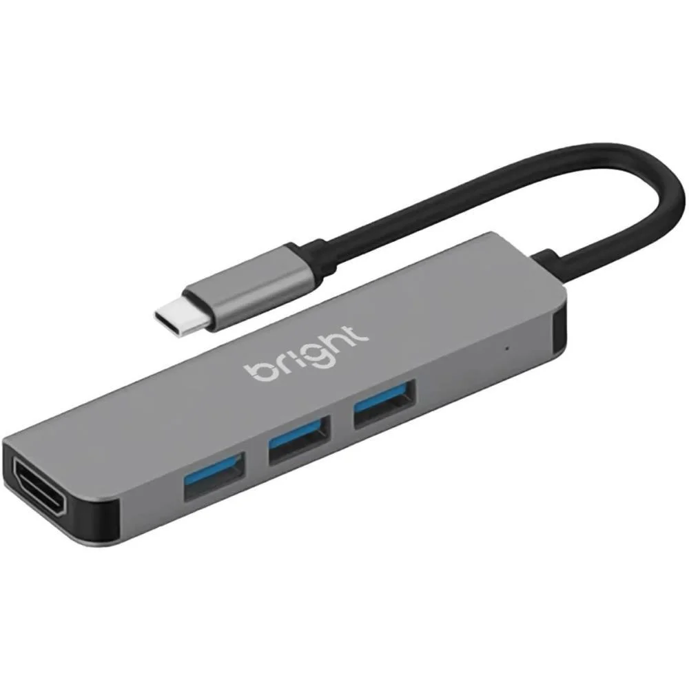 Hub Usb Tipo C 3.0+Hdmi 4K 3 Porta Bright - imagem 2