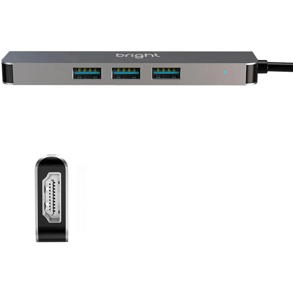 Hub Usb Tipo C 3.0+Hdmi 4K 3 Porta Bright - imagem 4