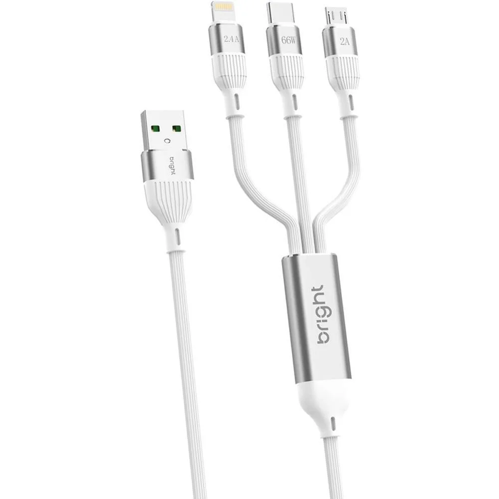 Cabo Usb Lightning Tipo-C 3 Em 1 Bright - imagem 2