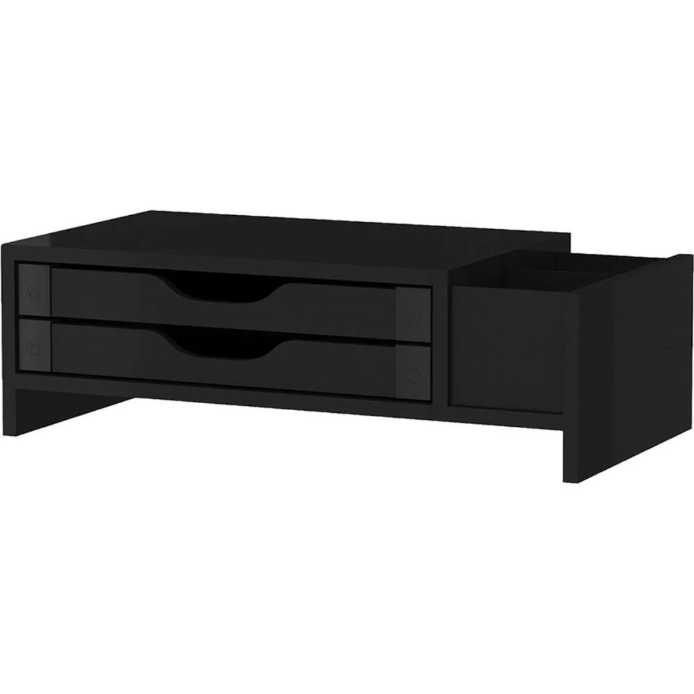 Suporte Para Monitor 2Gavetas 49X25,5X15 Mdf Black Souza - imagem 3