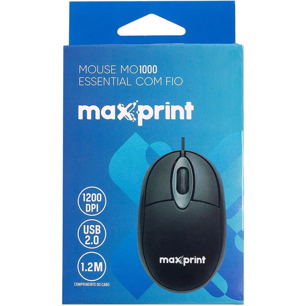 Mouse Optico Usb 1200Dpi Essential Mo1000 Maxprint - imagem 5