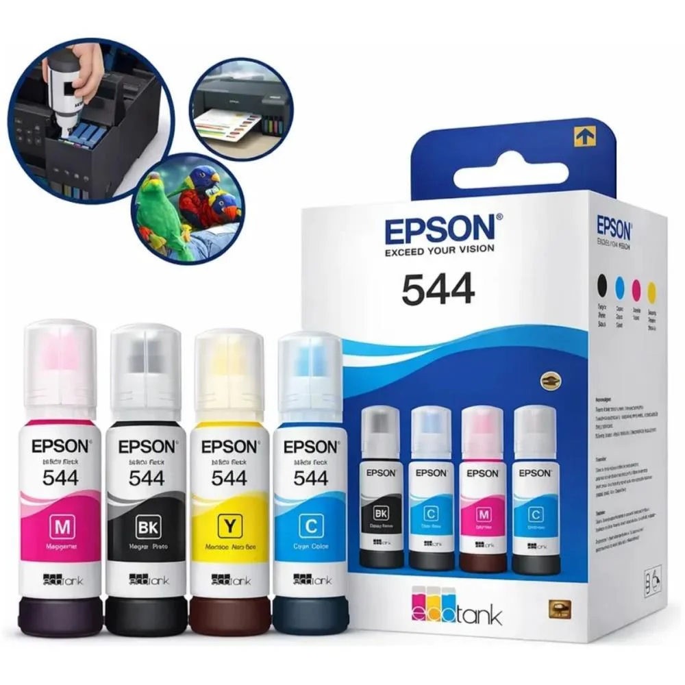 Refil De Tinta Epson 544 Kit Com 4 Cores Epson (Kit) - imagem 3
